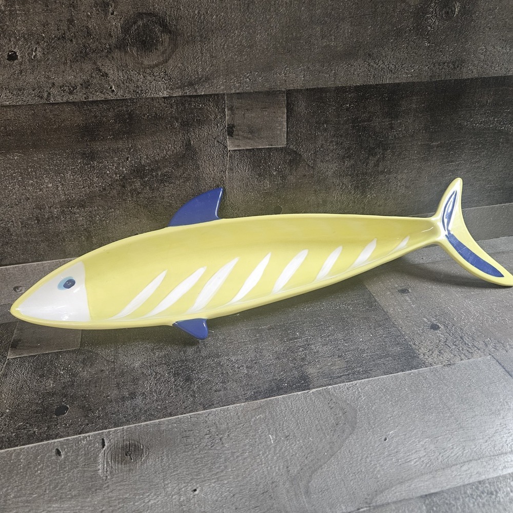 Schools Out Fish Appetizer Boat By Boston‎ Warehouse Blue And Yellow
